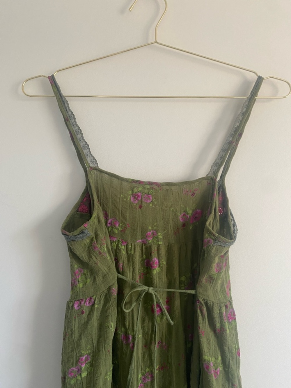Free People | Floral Cotton Slip Dress | Lace Trim | Size 8 - Picture 10 of 10